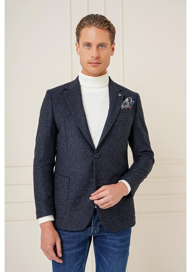 C 689 Slim Fit Lacivert Spor Ceket Lacivert