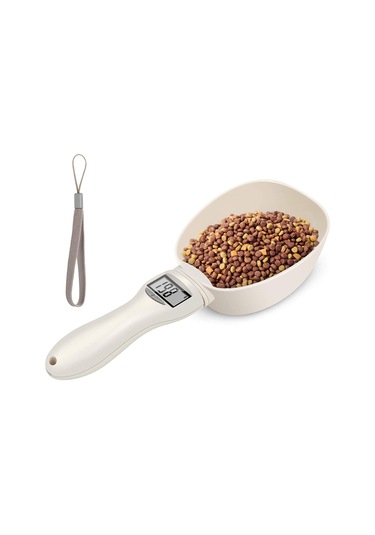 Kaşık Tartısı, Köpek Maması, Elektronik Ölçüm Kaşığı, Dijital Beyaz