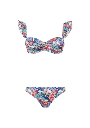 U.S. Polo Assn. Kadın Desenli Bikini Takım Çok Renkli