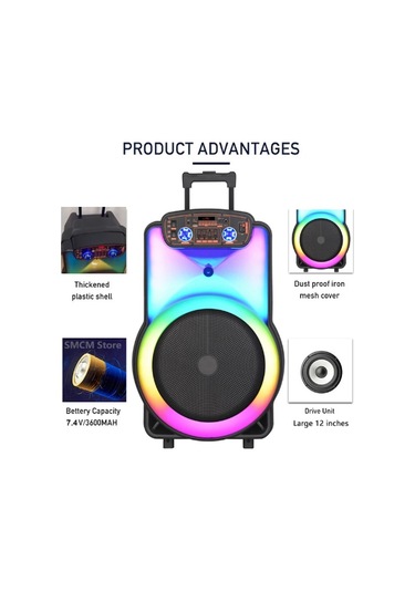 Ultratekno Ndr Y-12 Full Rgb Panel 40 Watt Bt Büyük Boy Hoparlör