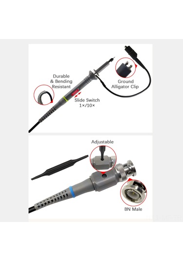 Osiloskop Prob Seti 100mhz Osiloskop Kelepçe Probları İle Birlikte