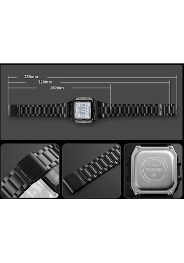 Gümüş Skmeı Spor Saat Erkekler Dijital Saat Elektronik Erkek Saatler Top Marka Lüks Su Geçirmez Erkek Izle Çok Renkli