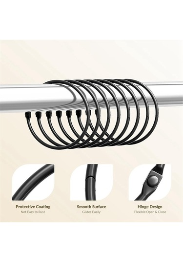 Ulzyvf Perdesi Perdesi Paslanmaz, Halkaları, Halkaları Gümüş Gümüş Duş Duş Ja Gümüş