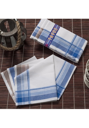 Yavuz Kutulu 39x39 Cm Kumaş 12 Adet Mendil Ym 02 Çok Renkli