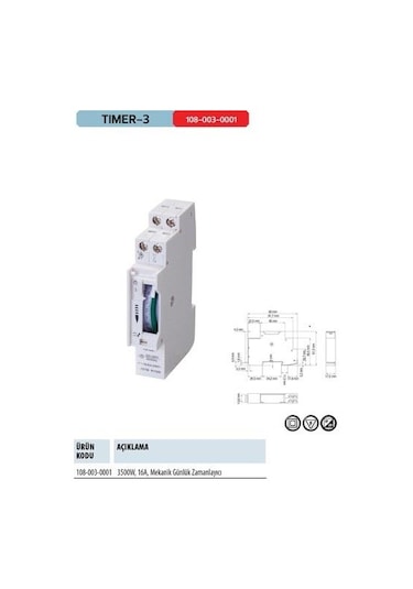 Horoz Tımer-3 Sigorta Tipi Mekanik Zamanlayıcı