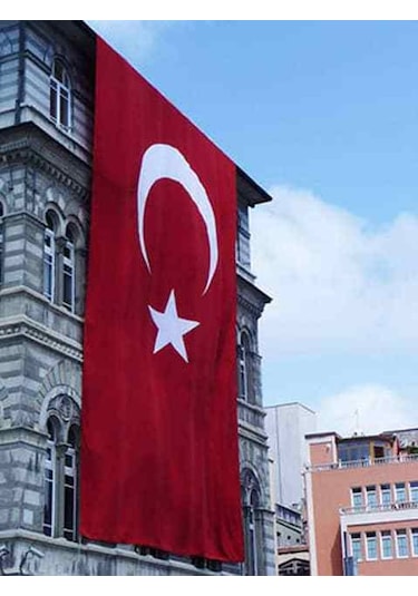 4X6 Metre En Alpaka Aplike Kumaş Türk Bayrağı