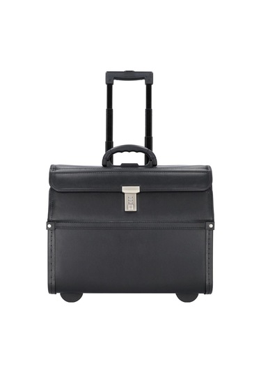 Alassio 2 Tekerlekli Pilotentrolley 46 Cm Laptop Bölmeli, Siyah, Suni Deri