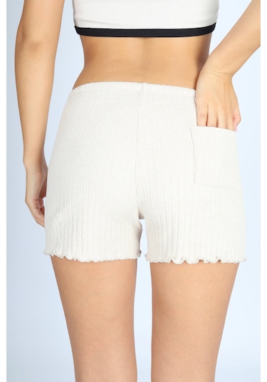 Soft&Basic Punta Raporlu Kaşkorse Bej Şort Bej