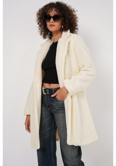 Bigdart 9148 Oversize Peluş Kaban - Ekru