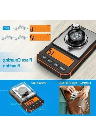 Fastbuy Challenger Turuncu Hassas Mini Terazi 0 001g Cımbızlı Lcd Laboratuvar Terazisi Turuncu
