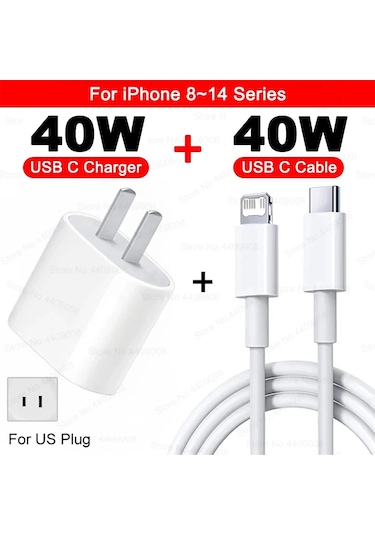 Qwq40w Pd Hızlı Şarj Cihazı - İphone 11/12/13/14/15/16 Pro Max Uyumlu Şarj Kablosu Brdistribütör Garantili