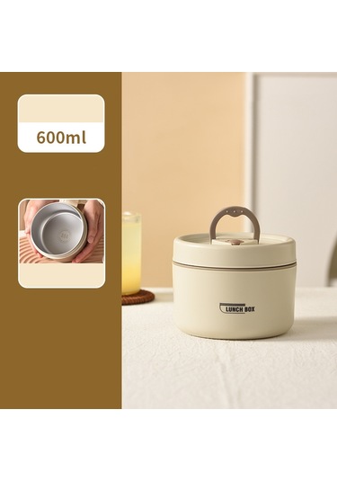 İşe Gidip Gelmek İçin Büyük 304 Paslanmaz Çelik Yalıtımlı Öğle Yemeği Kutusu Öğle Yemeği Kutusu Bej