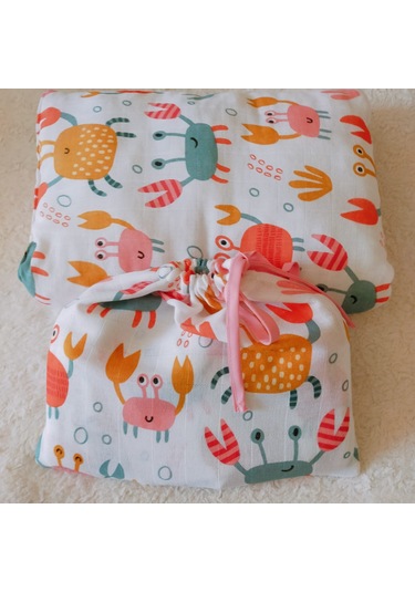 Organik 4'lü Müslin Bebek Panço, Örtü, Yastık, Mendil Takımı