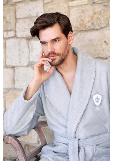 Özdilek Wedding Aile Bornoz Seti Gri - Pudra