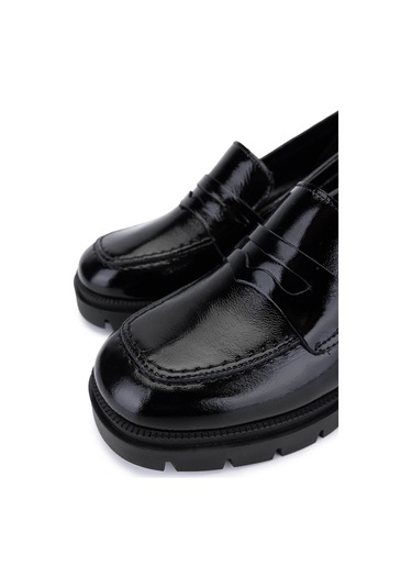 Tamer Tanca Kadın Hakiki Deri Siyah Rugan Topuklu Ayakkabı 1161 529 Bn Ayk Sk25-26 Sıyah Krsk Rgn siyah