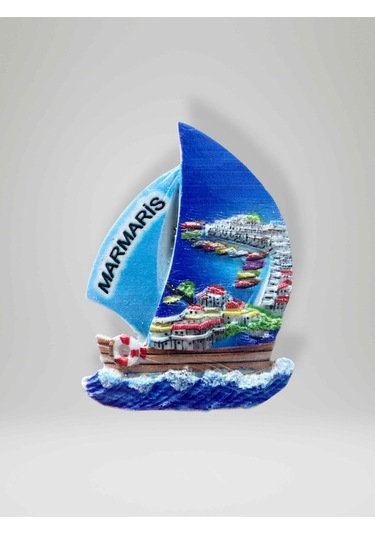 Marmaris Temalı Polyester Magnet Buzdolabı Süsü 6cm X 7,5cm Kod:771