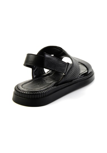Siyah Leather Erkek Sandalet E05557240643 Siyah