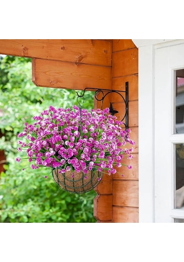 6lı Set Yapay Çiçek Sazlı Lotus Lila Renk 7 Dal Plastik 30cm