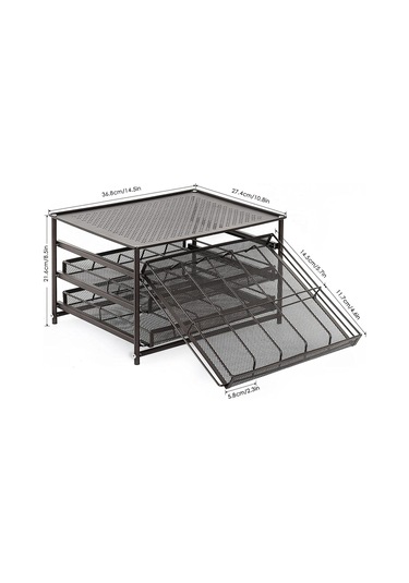 Suntek Mutfak Baharat Rafı 3 Katlı Tezgah Üstü Düzenleyici Siyah