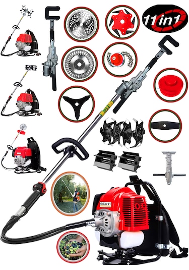 Eisenn BC520 12 Parça Sırt Tırpan + Çapalama Aparatları + Zeytin Toplama Set