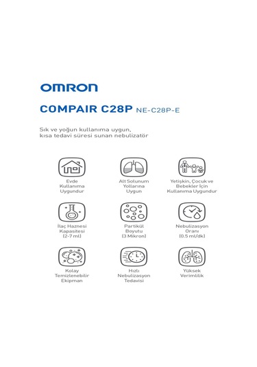 Omron C28p Nebulizatör Etkili İnhalasyon Cihazı +taşıma Çantası Hediye