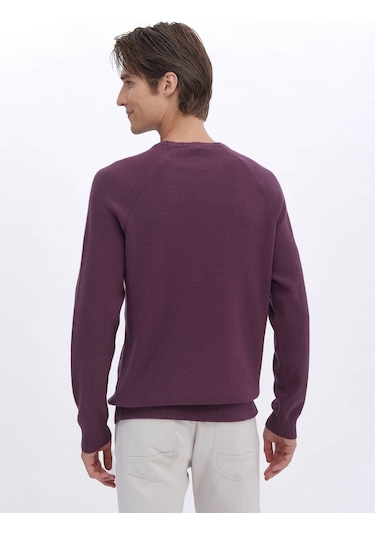 Kip Mürdüm Bisiklet Yaka Desenli Triko Çok Renkli