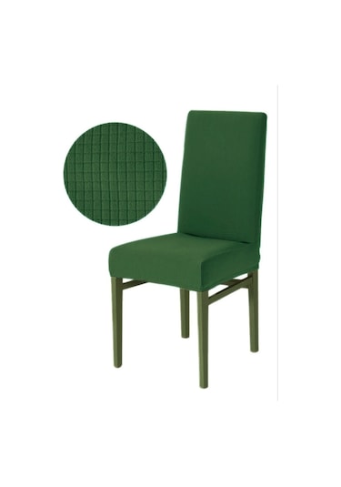 Upmall Pitikare Desen Esnekli Sandalye Örtüsü Kılıfı Yeşil 6 Adet