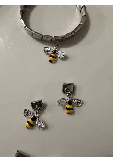 Işıltılı Arı Sallantılı İtalyan Charmı Sadece Charm Gönderilir Sarı