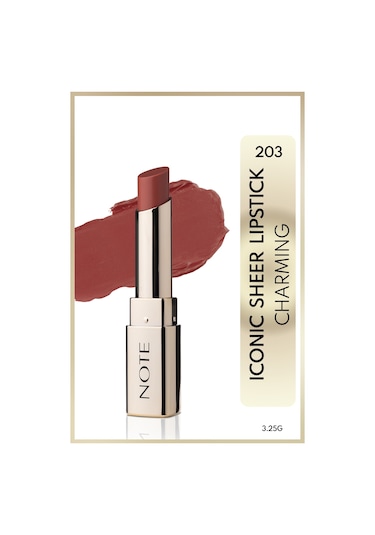 Note Cosmetics Iconic Sheer Lipstick Nemlendirici Parlak Ruj 203 Charming Nemlendirici Parlak Ruj - Nude 203