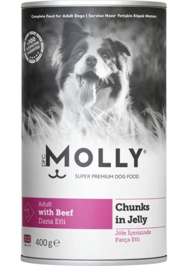 Molly Jöle İçinde Parça Biftekli Yetişkin Köpek Konservesi 400gr