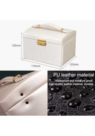 Sones Basit Taşınabilir Mücevher Kutusu Küpe Yüzük Saklama Konsolidasyon Kutusu Çekmeceli, Boyut: 17,5 X 14 X 13 Cm Beyaz