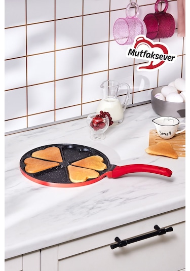 Karaca  Mutfaksever Biogranit Love Pankek Tava 26 Cm Kırmızı