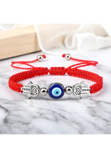 Liangmei Fatima'nın Eli Kolye Bilezik Türk Mavi Nazar Şanslı Bordo
