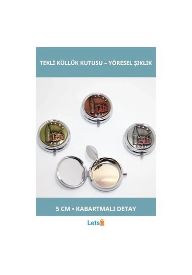 Galata Kabartmalı Yöresel Tekli Küllük Kutusu 5 Cm