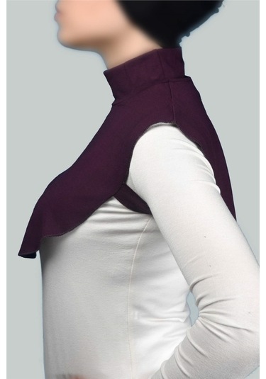 Altobeh Düz Balıkçı Yaka Boğazlı Penye Tesettür Kadın Yakalık Boyunluk - Mürdüm