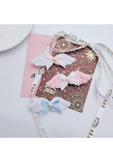 Tüylü Melek Kanadı Fiyonk Saç Yan Tokası El Yapımı Perçem Tokası Saç Tokası Kız Kadın Zarif Toka Kadife Kumaş Başlıkbeyaz Çok Renkli