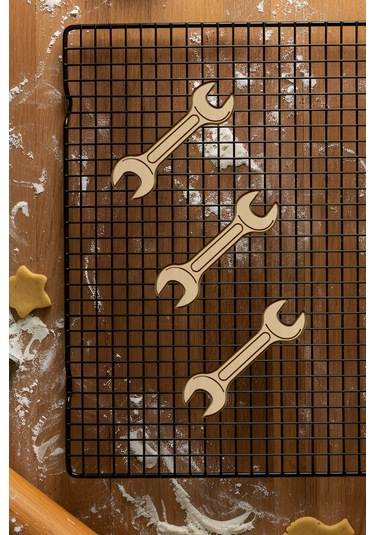 19 Anahtarı Kurabiye Kalıbı, Hamur Şekillendirici, Bisküvi Kalıbı, Kolay Kesim Ucu Beyaz