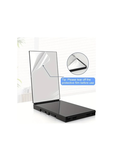 Xuweiwei Üç Taraflı Aynalı Aksesuarlı Işıksız 360 Derece Dönebilir Ayarlanabilir Saç Kesim Aynası Anti Fog Hd Cam Duvara Monte Plastik Çerçeve Ahşap