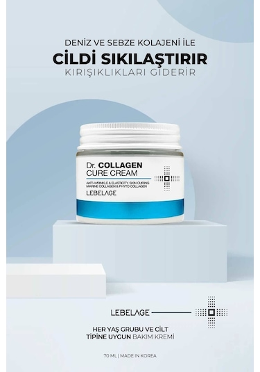 Lebelage Kırışıklık Karşıtı, Elastikiyet Arttırıcı Marine Collagen Krem Dr Collagen Cure Cream