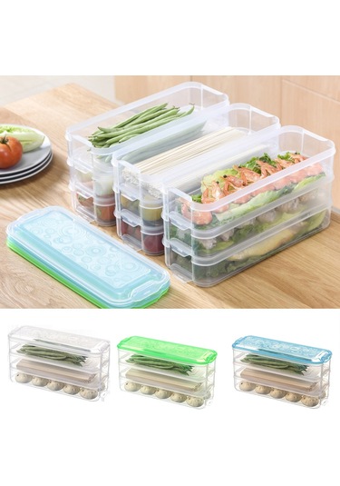 Düzenleyici 3 Katlı Yumurta Kabı Kapaklı Gıda Saklama Kabı Mutfak Aksesuarları Diğer