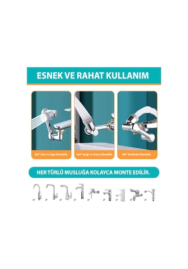 Hymark 1080 Derece Dönebilen Evrensel 2 Modlu Robotik Kol Mutfak