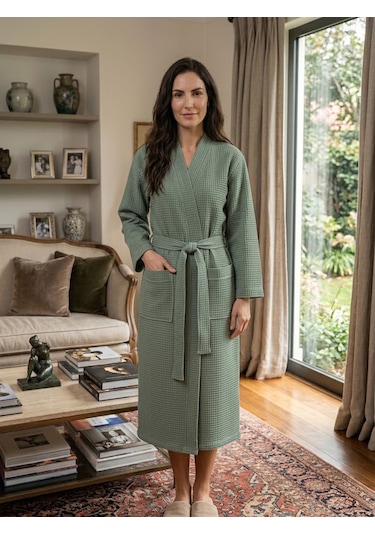 Pike Kimono Kadın Bornoz - Sabahlık Çağla Yeşili