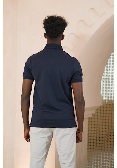 Paul Martin Örme Polo Yaka Regular Fit Pamuklu Ve Likralı T-shirt Lacivert
