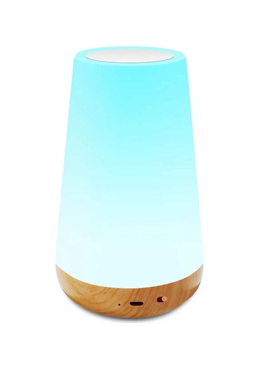 Uzaktan Kumandalı Dokunmatik Kontrollü Renkli Gece Lambası Rgb Renk Değiştiren Atmosfer Lambası Beyaz