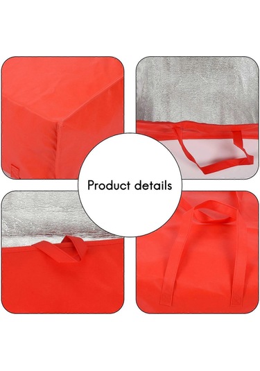 Katlanabilir Büyük Soğutucu Çanta Taşınabilir Gıda Kek Yalıtımlı Çanta Alüminyum Folyo Termal Kutu Su Geçirmez Buz Paketi Öğle Yemeği Kutusu Teslimat Çantası Kırmızı Çok Renkli