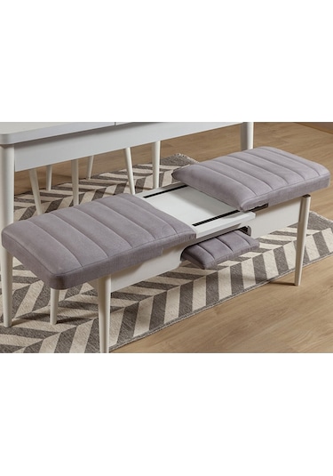 Ahşap Açılır Bench Beyaz Soho Gri