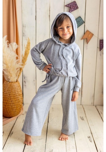 Oliventhekid Gri Kız Triko Pantolon Griy Gri