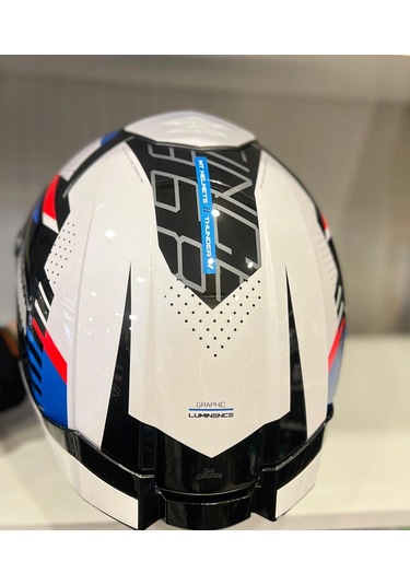 Kask Mt Thunder 4 Sv Luminence A7 Parlak Beyaz/mavi/kırmızı Çok Renkli