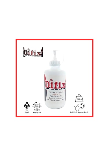 Difix Ahşap Tutkalı, Su Bazlı Yapıştırıcı, 700 Gram