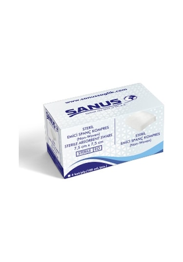Sanus Steril Emici Spanç Non-Woven Kompres 100 Adet